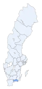 Poziția regiunii Blekinge län