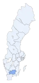 Poziția regiunii Kronobergs län