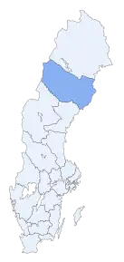 Poziția regiunii Västerbottens län