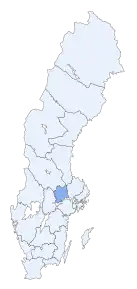Poziția regiunii Västmanlands län