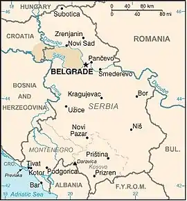 Poziția regiunii Srem