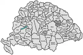 Hartă de poziționare pentru Comitatul Sălaj (Szilágy)