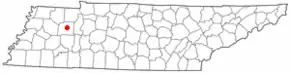 Poziția localității Huntingdon, Tennessee