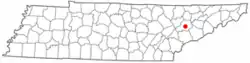 Location within the U.S. state of Tennessee.