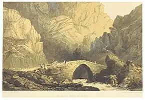 Valea superioară a Baradei în Munții Anti-Liban în 1855