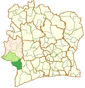 Poziția localității Taï