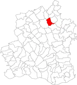 Amplasarea în cadrul județului