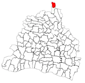 Amplasarea în cadrul județului