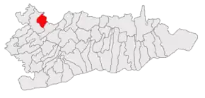 Amplasarea în cadrul județului