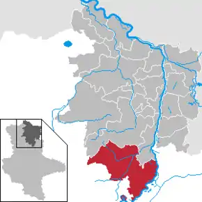 Poziția orașului Tangerhütte pe harta districtului Stendal