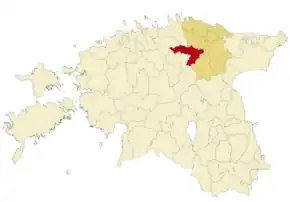 Harta comunei Tapa în cadrul Estoniei