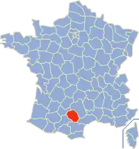 Poziția regiunii Tarn