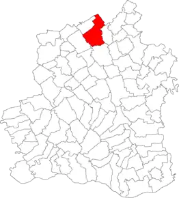 Amplasarea în cadrul județului