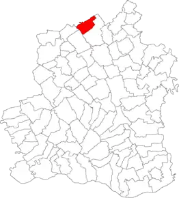 Amplasarea în cadrul județului