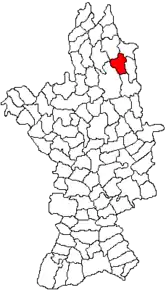 Amplasarea în cadrul județului