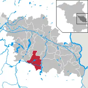 Poziția Tauche pe harta districtului Oder-Spree