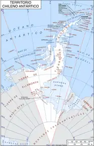 Poziția localității Zona Antarctică Chiliană