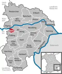 Poziția localității Teising