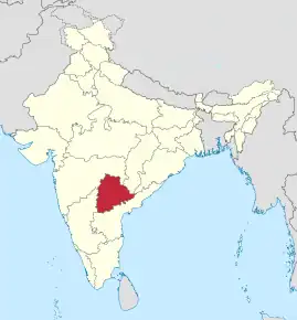 Poziția localității Telangana