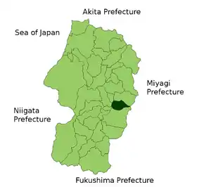 Poziția localității Tendo, Yamagata