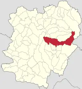 Amplasarea în cadrul județului