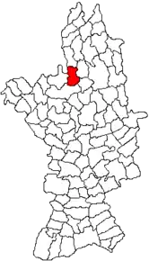 Amplasarea în cadrul județului