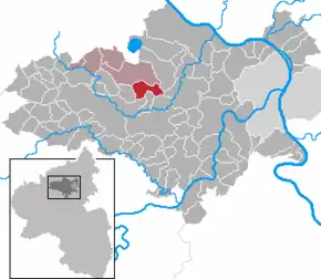 Poziția  Thür pe harta districtului Mayen-Koblenz