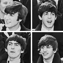 Top: Lennon, McCartney
Bottom: Harrison, Starr