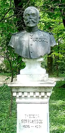 Bustul lui Theodor Șerbănescu în parcul Cișmigiu din București