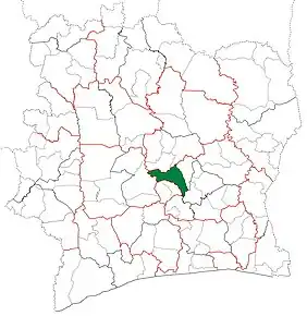 Poziția localității Tiébissou