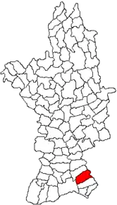 Amplasarea în cadrul județului