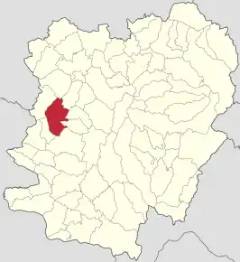 Amplasarea în cadrul județului