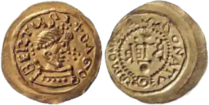 Treime de ban cu effigia lui Dagobert I.