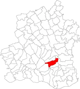 Amplasarea în cadrul județului