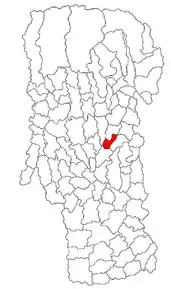 Amplasarea în cadrul județului