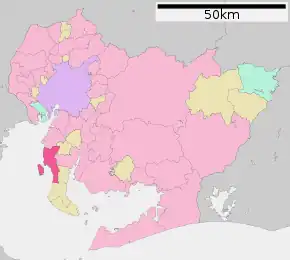 Poziția localității Tokoname