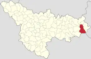 Amplasarea în cadrul județului