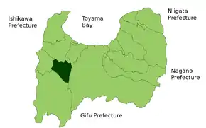 Poziția localității Tonami, Toyama