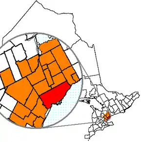 Poziția localității Toronto