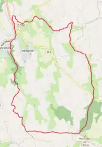 Poziția localității Trédaniel