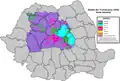 Harta etnică a Principatului Transilvaniei (germană Fürstentum Siebenbürgen), conform datelor recensământului habsburgic efectuat în anul 1850.