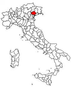 Poziția regiunii Provincia di Treviso
