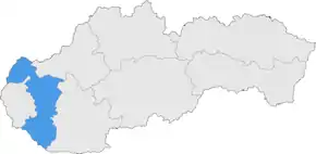 Poziția regiunii Trnavský kraj