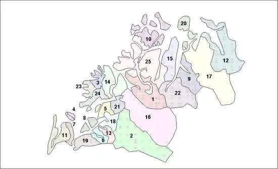 Location of Troms Municipalities