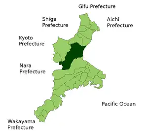 Poziția localității Tsu