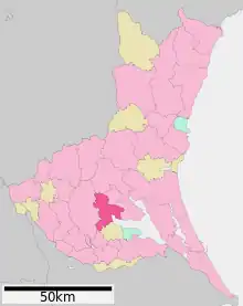 Poziția localității Tsuchiura