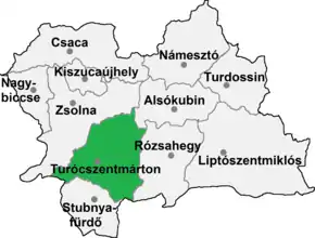 Poziția localității Districtul Martin