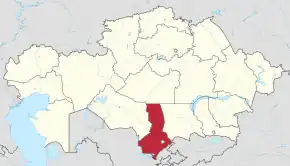 Poziția localității Provincia Turkistan
