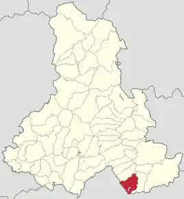 Localizare în cadrul județului Harghita