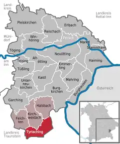 Poziția localității Tyrlaching